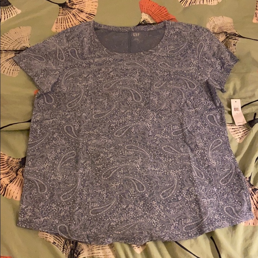 Paisley Blue Pocket Tee
